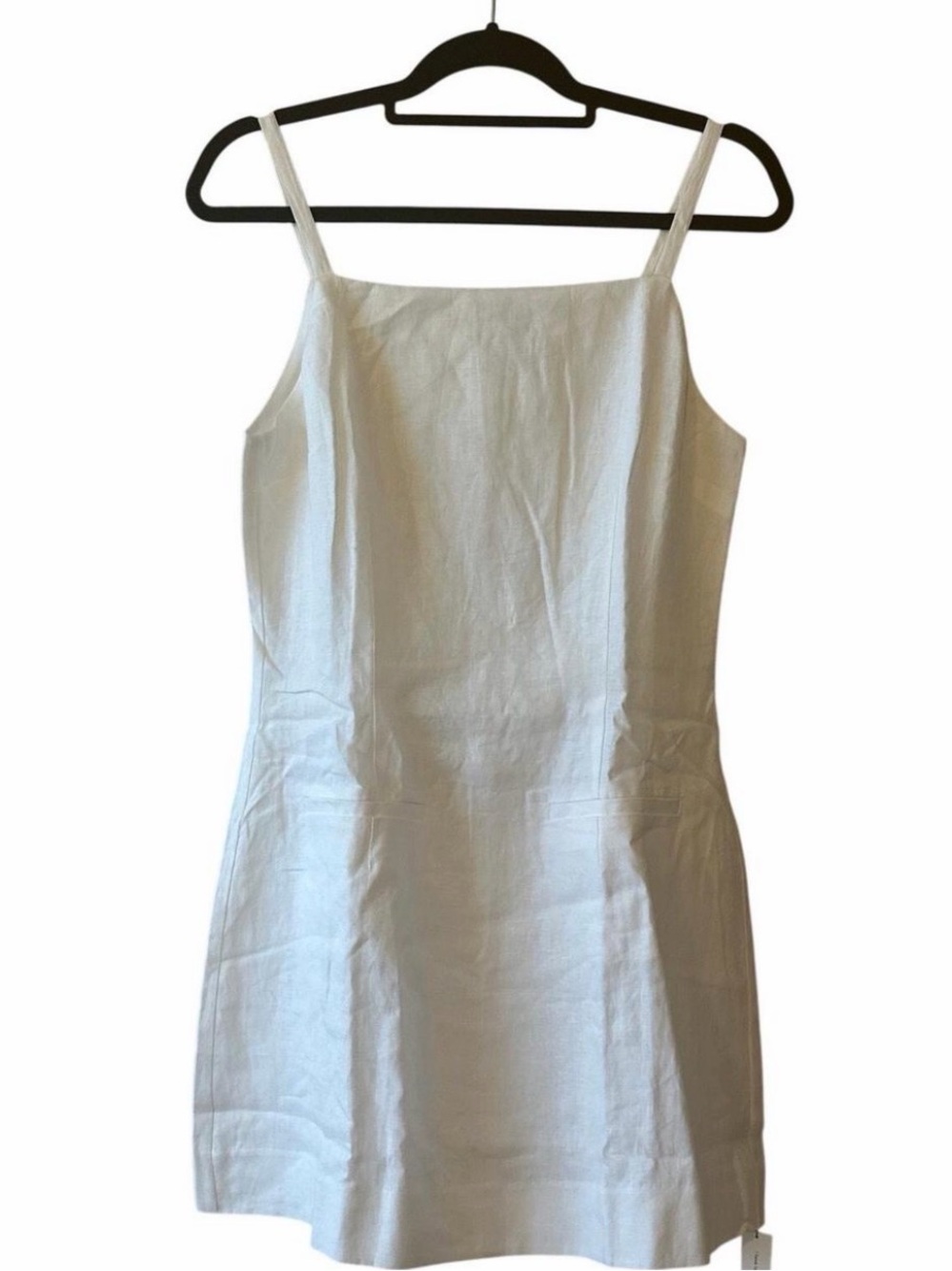 Reformation White Linen Mini Dress with Thin Straps